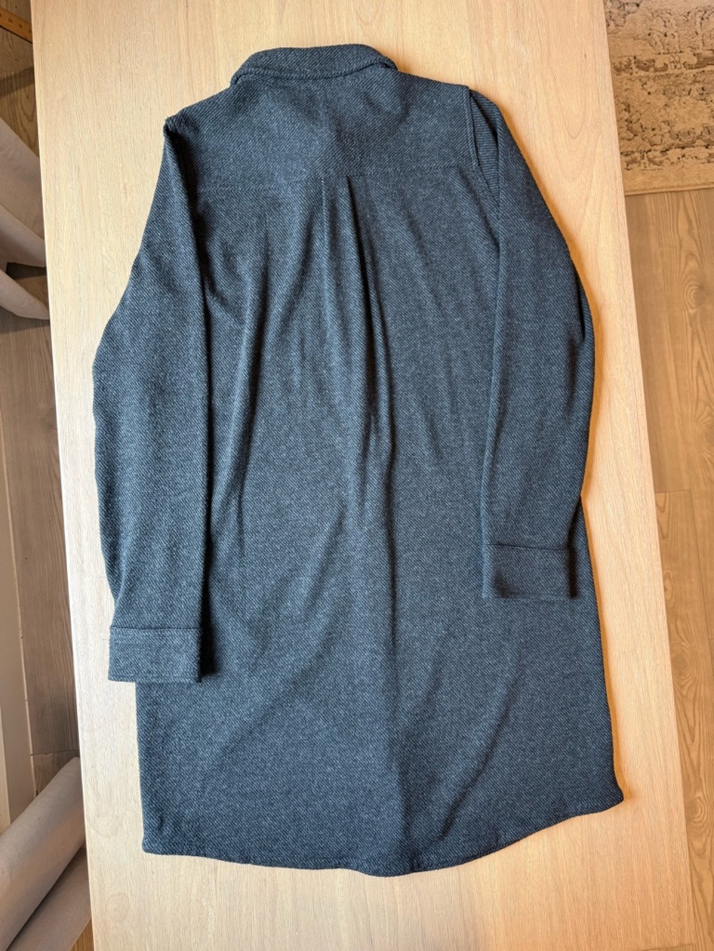 Faherty Women’s Charcoal Gray Collared Shirt Dress Long Sleeve Size Small - Picture 3 of 5